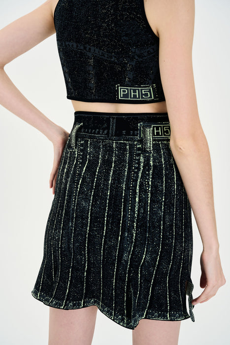 DAHLIA DENIM PRINT CARWASH SKIRT