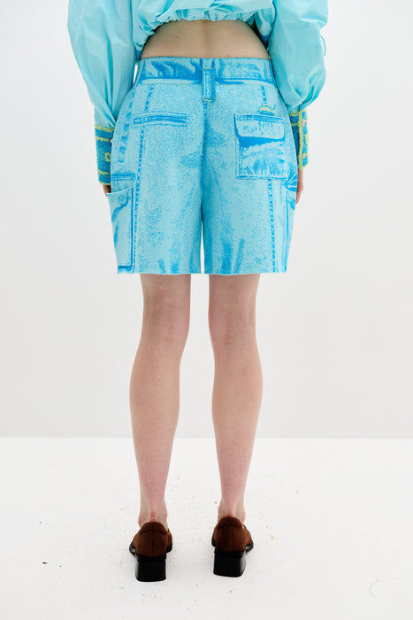 HEATHER FAKE CARGO SHORTS