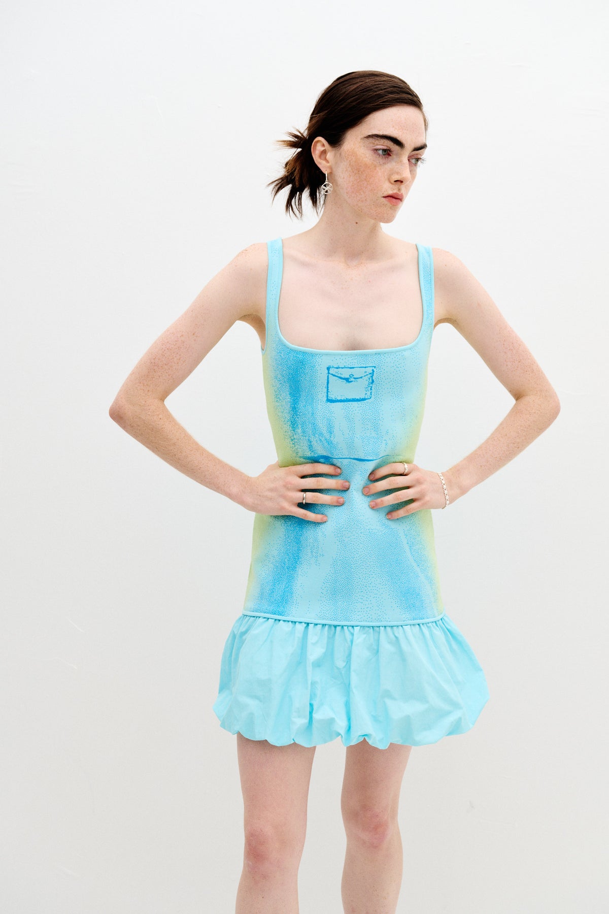 Dana Flow Tank Dress, Dove grey