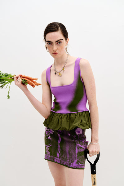 VERSION OF YOUピスタチオ　リブタンクトップ LILY MIXED MEDIA TANK TOP– PH5