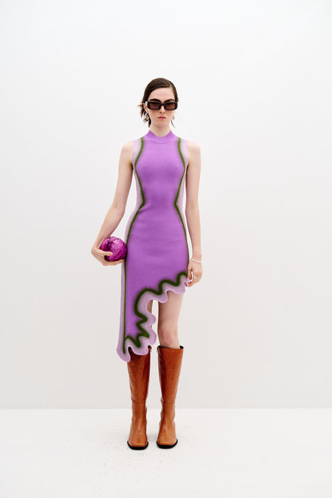 BROOKLYN WAVY ASYMMETRIC DRESS