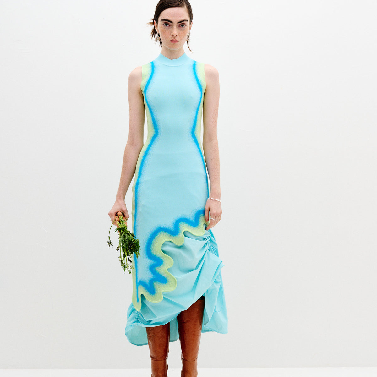 BROOKLYN WAVY ASYMMETRIC DRESS S