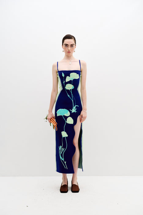 IRIS FLOWER PRINT MAXI TANK DRESS