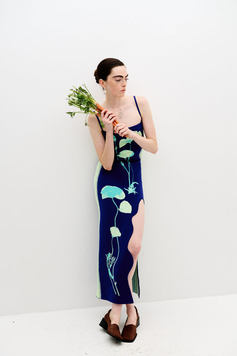 IRIS FLOWER PRINT MAXI TANK DRESS