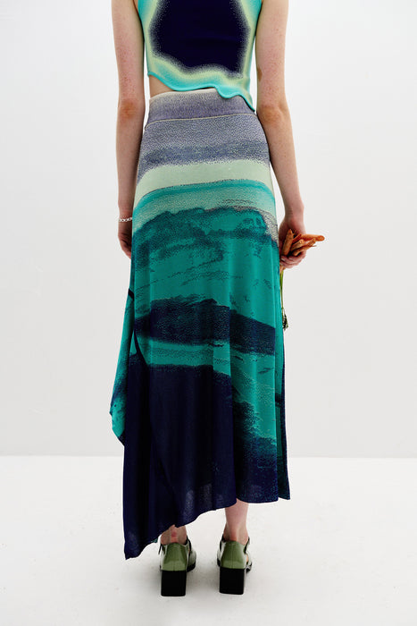 HOYA LAKE PRINT MIDI SKIRT