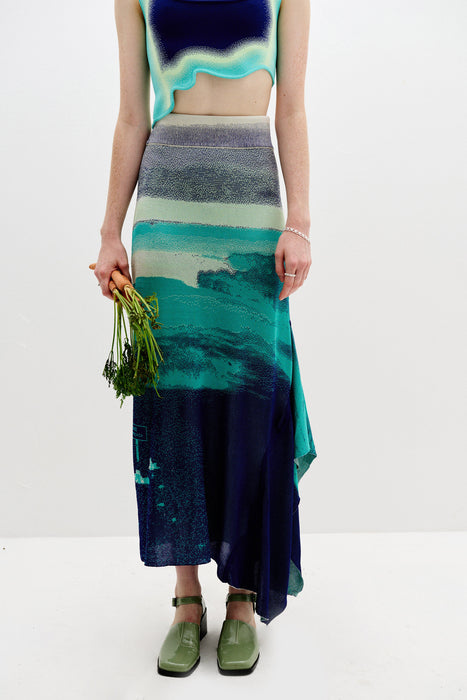 HOYA LAKE PRINT MIDI SKIRT