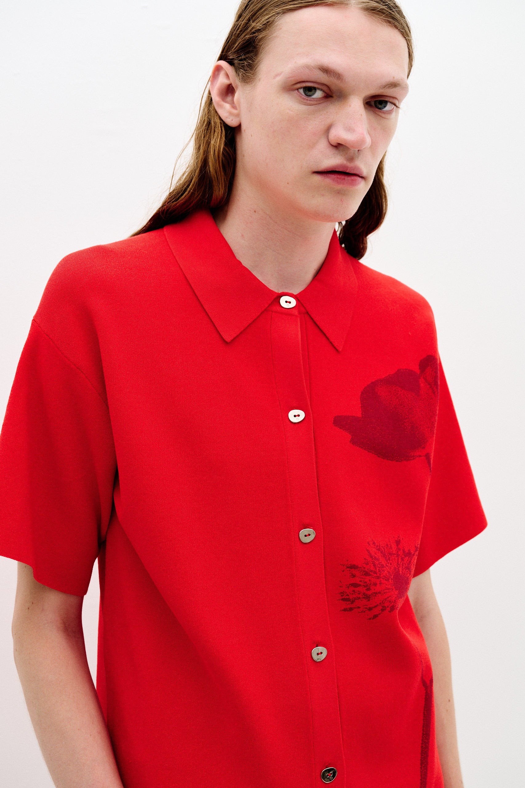 AMBER FLOWER PRINT OVERSIZED POLO SHIRT– PH5