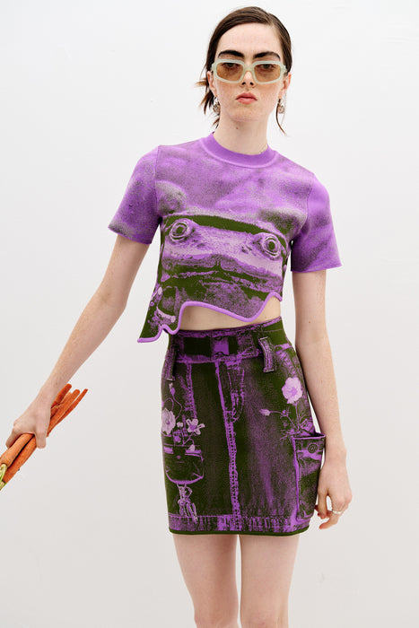 ACACIA FROG PRINT CROPPED TOP