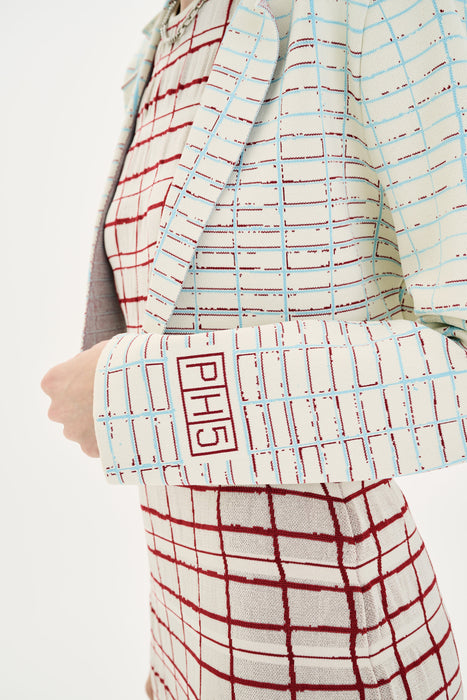 ORCHID PLAID PRINT CROPPED JACKET