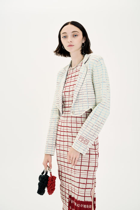 ORCHID PLAID PRINT CROPPED JACKET