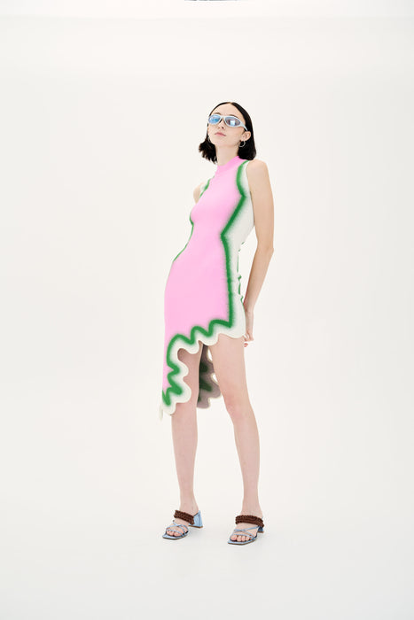 BROOKLYN WAVY ASYMMETRIC DRESS