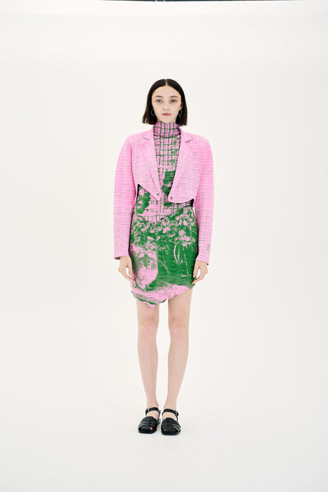 CHERRY DOG PRINT MINI SKIRT