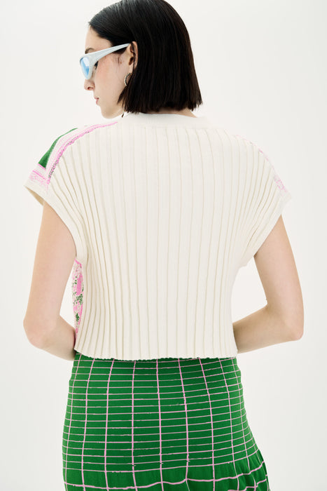 RABENDA TREE PRINT BOXY CROPPED TOP