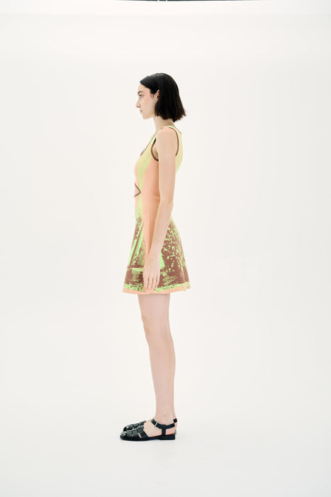 HIBISCUS WINDOW PRINT A-LINE TANK DRESS