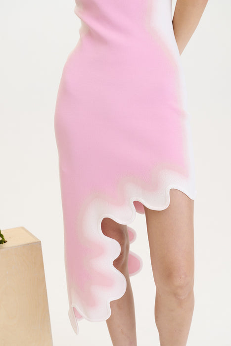 ASTER REVERSIBLE WAVY ASYMMETRIC DRESS