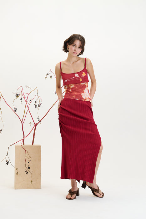 MAIZE FLOWER PRINT TANK TOP