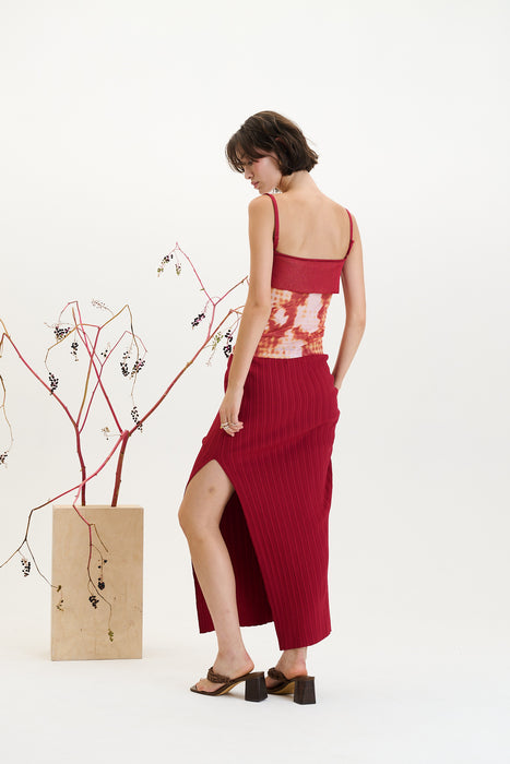 MAIZE FLOWER PRINT TANK TOP