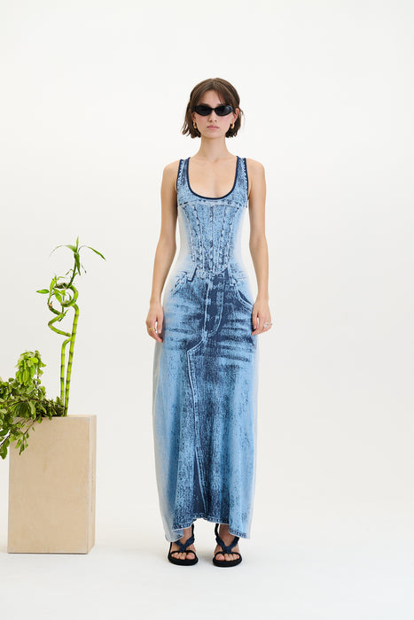 ASPEN DENIM TANK DRESS