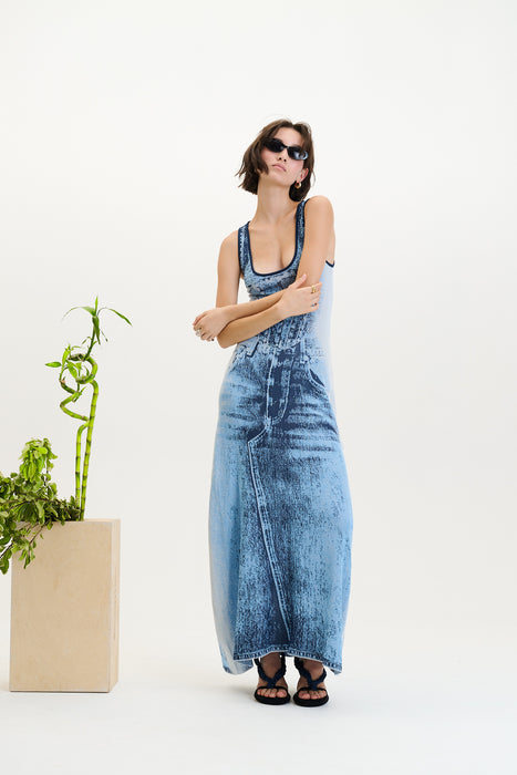 ASPEN DENIM TANK DRESS