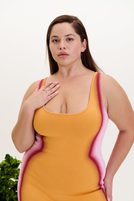 ASTER REVERSIBLE WAVY ASYMMETRIC DRESS