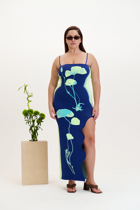 IRIS FLOWER PRINT MAXI TANK DRESS