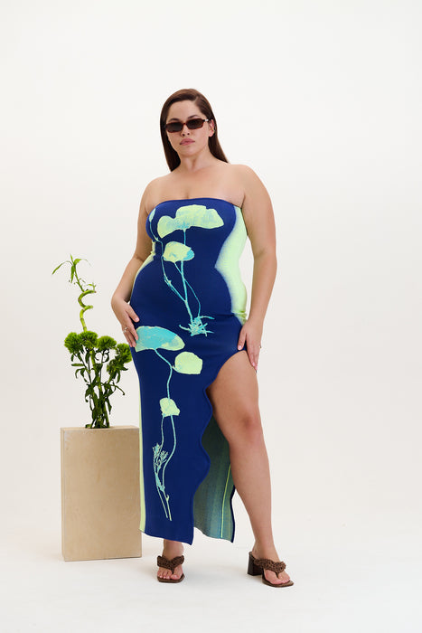 IRIS FLOWER PRINT MAXI TANK DRESS