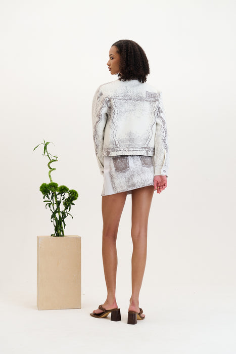 HANA DENIM PRINT OVERSIZED JACKET