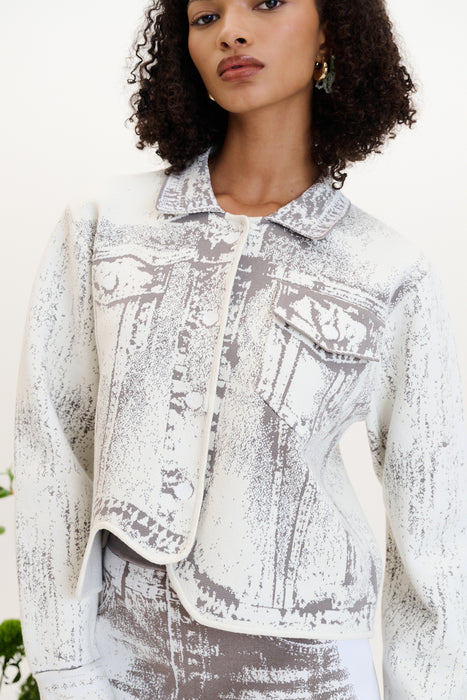 HANA DENIM PRINT OVERSIZED JACKET