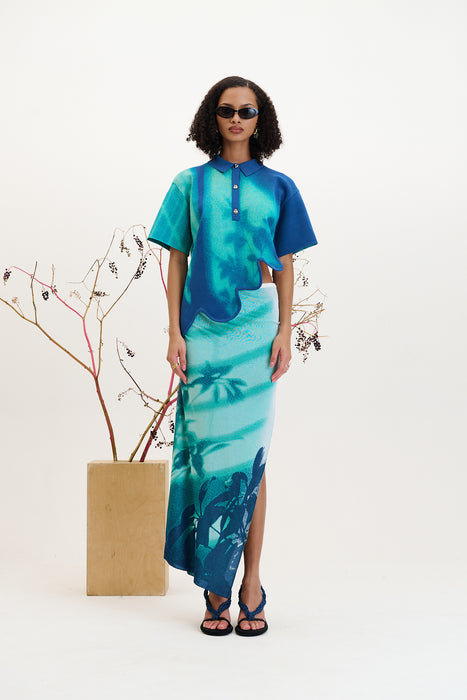 EBONY WAVY POLO SHIRT