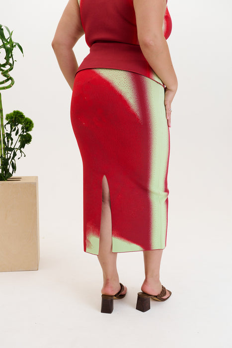 SOPHIE CHERRY PRINT MIDI SKIRT