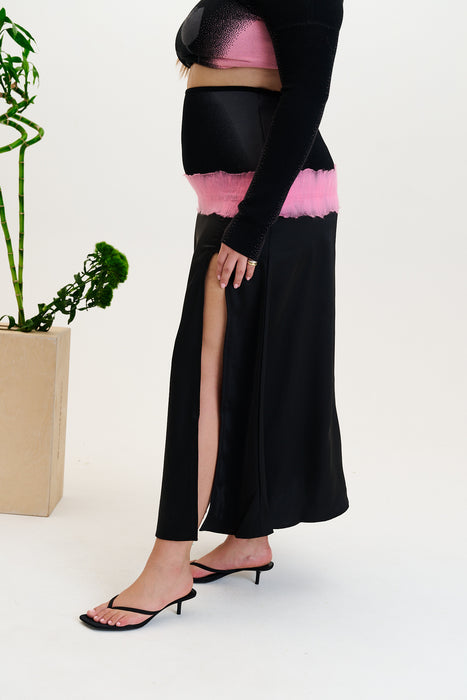 ZINYA NEEDLE PUNCH MAXI SKIRT