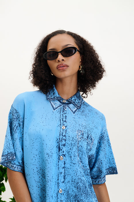 ASHER DENIM PRINT POLO