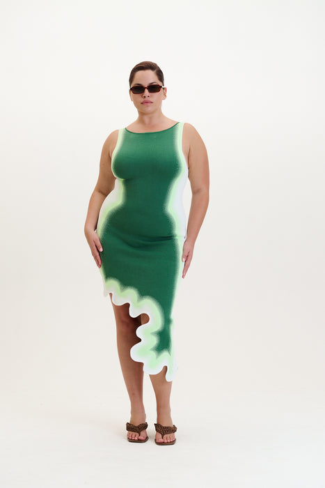ASTER REVERSIBLE WAVY ASYMMETRIC DRESS