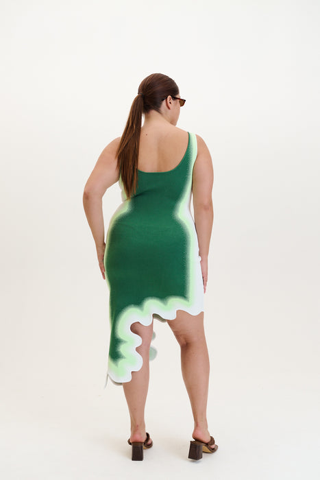 ASTER REVERSIBLE WAVY ASYMMETRIC DRESS