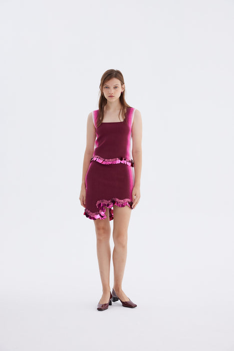 EMMA WAVY CROP TANK TOP WITH SEQUINS