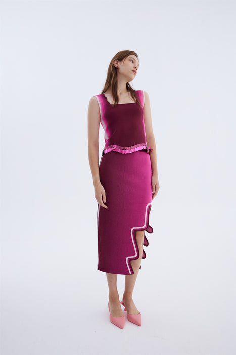 EMMA WAVY CROP TANK TOP WITH SEQUINS