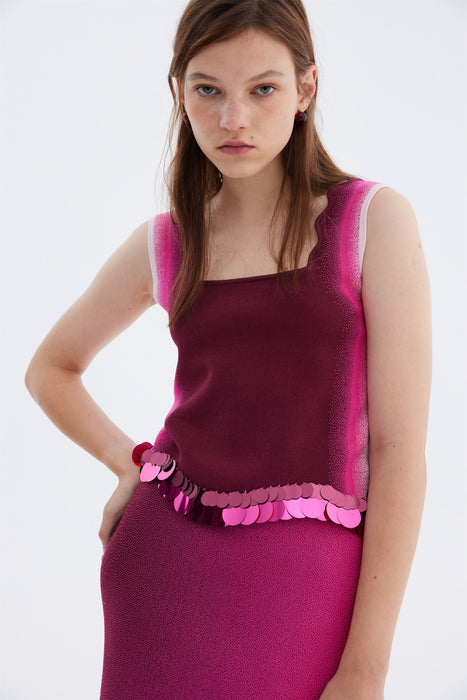 EMMA WAVY CROP TANK TOP WITH SEQUINS