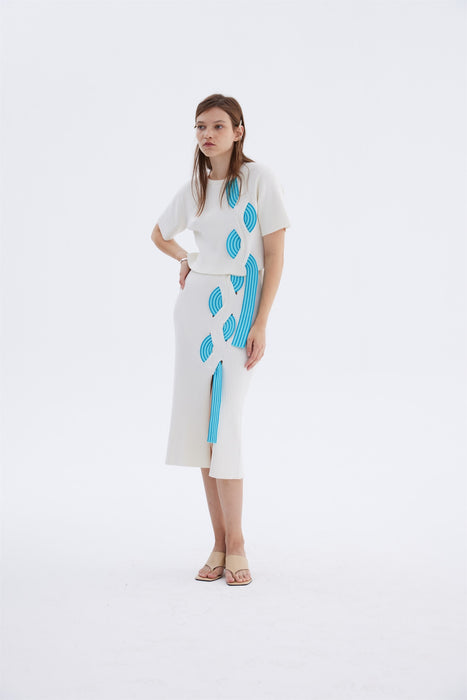 ALICE SHORT SLEEVE CROP TOP WITH TRAVELING RIBS