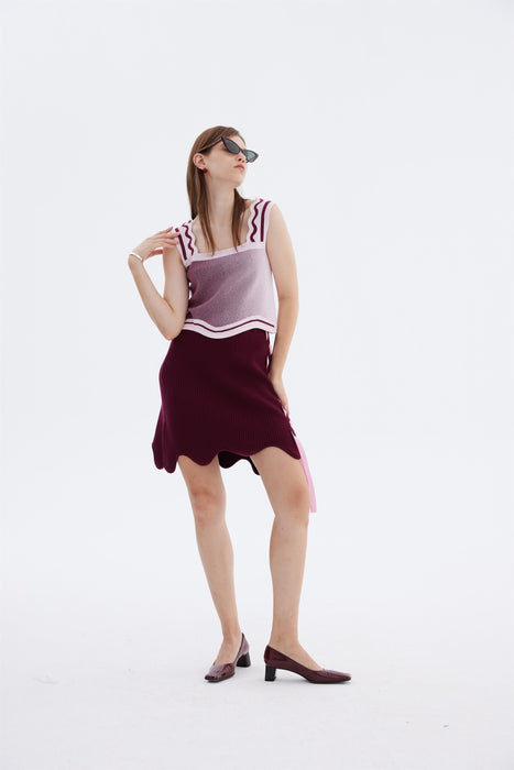 SOFIA MINI SKIRT WITH TRAVELING RIBS