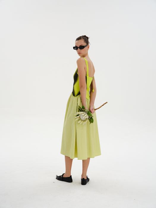 MUSHU MIXED MEDIA LONG DRESS