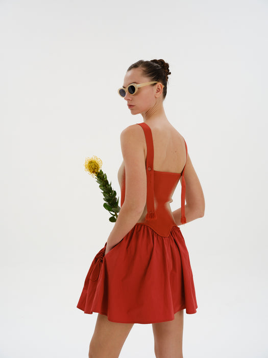 CLARA MIXED MEDIA MINI DRESS