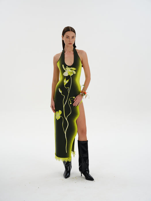 NOAH HALTER NECK LONG DRESS