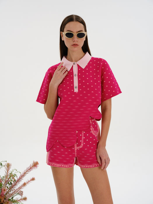 EBONY WAVY POLO SHIRT