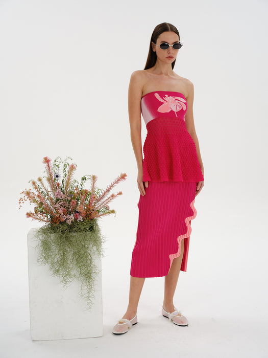 JELA PLEATED MIDI SKIRT