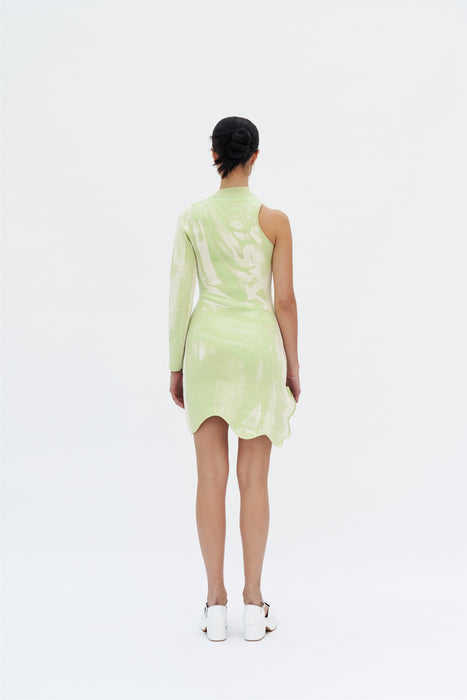 REX ONE SLEEVE WAVY DRESS