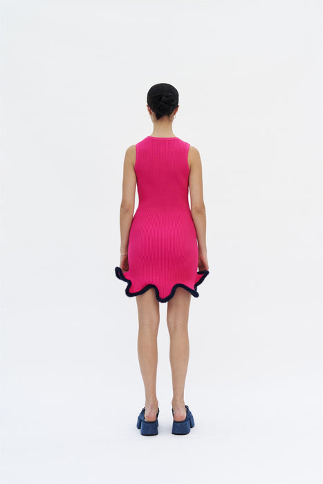 XENA 3D WAVY MINI TANK DRESS