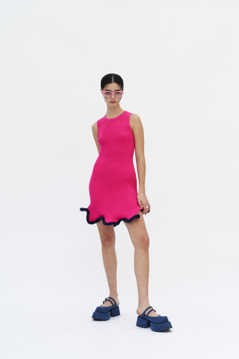 XENA 3D WAVY MINI TANK DRESS