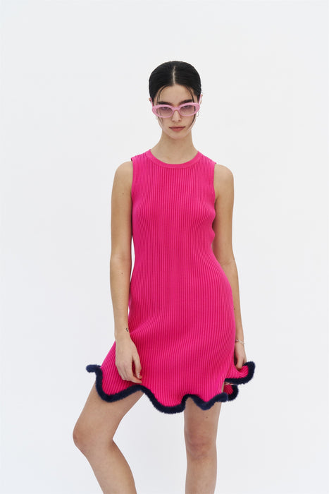 XENA 3D WAVY MINI TANK DRESS