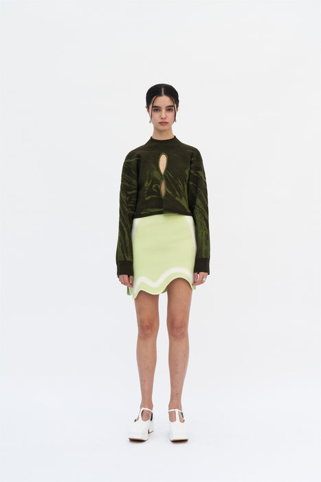 MISO RUCHED CASHMERE COTTON PULLOVER