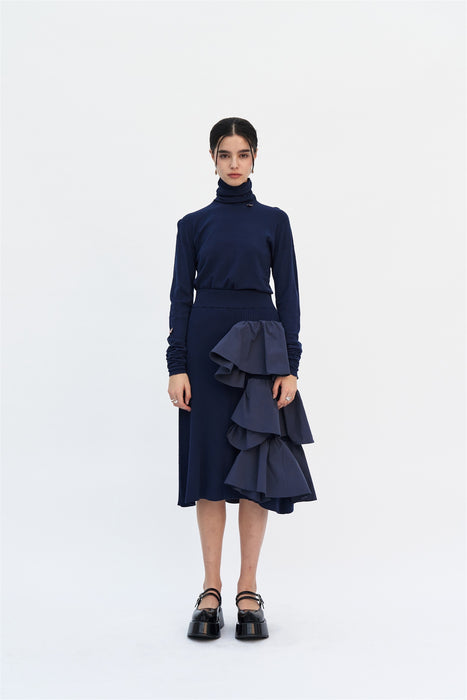 WILLANI SEAMLESS KNITTED TURTLENECK PULLOVER